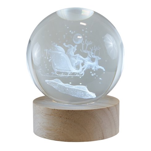 Lampada Sfera con base 8 cm Babbo Natale