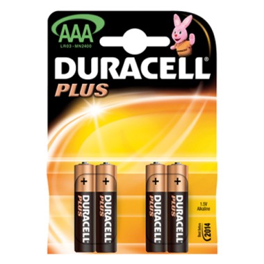 Pile Duracell Alcaline Plus Ministilo AAA 4 pz