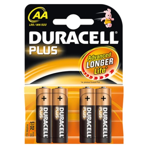 Pile Duracell Alcaline Plus Stilo AA 4 pz