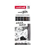 Pennarelli Pigment Uni Pin Set Manga Shojo 5 Pz.