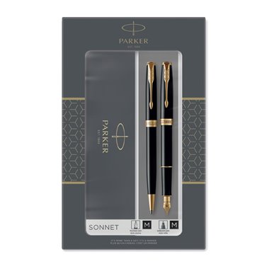 Parker Gift Set 2024 Sonnet Matt Black GT BP FP 2093371