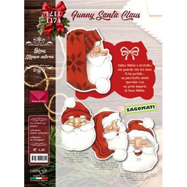 CartoGi Natale 24 Biglietti Funny Santa Claus 1174/G