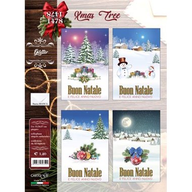 CartoGi Natale 24 Biglietti Xmas Tree 1478/G