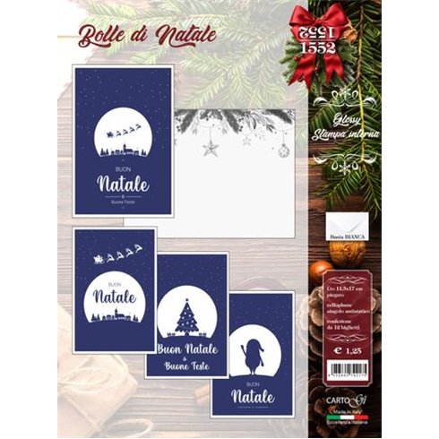 CartoGi Natale 24 Biglietti Bolle di Natale 1552/G