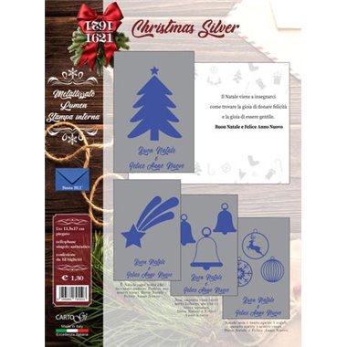 CartoGi Natale 24 Biglietti Christmas Silver 1621/G