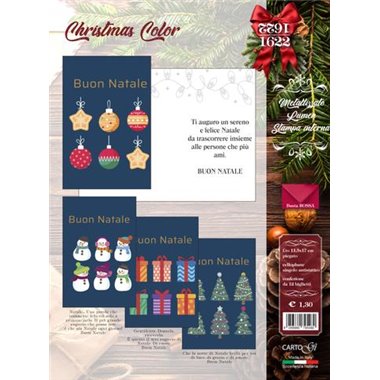 CartoGi Natale 24 Biglietti Christmas Color 1622/G