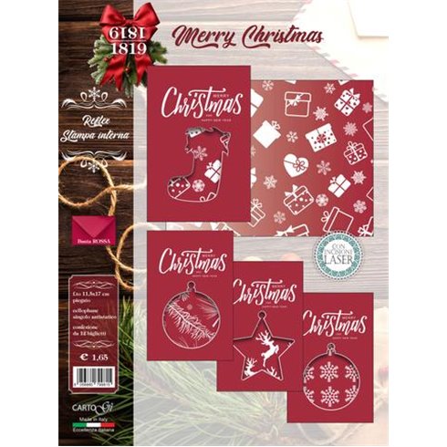 CartoGi Natale 24 Biglietti Marry Christmas 1819/G