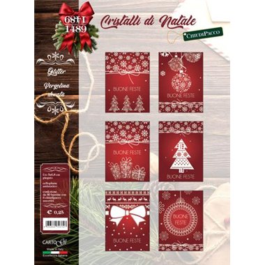 CartoGi Natale 24 Chiudipacco 5x7 Cristalli di Natale 1489/G 6 pz.