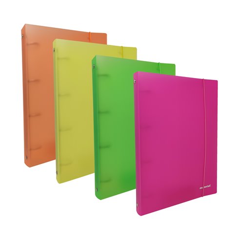 Cartelle 4 anelli Memotak PPL Fluo Soft d. 16 24 pz.