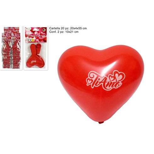 SV Cartella Palloncino Cuore Ti Amo in Blister da 2 10 pz.
