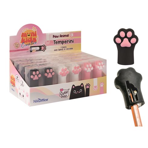 Temperino Paw Animals 1 foro Monikids 24 pz.