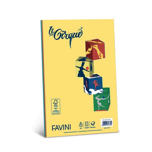 Carta le Cirque gr. 80 Col. Forti A4 500 ff  Assort. 5 Col.