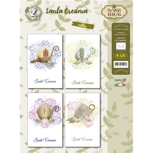 Biglietti CartoGi 25 Cresima Glitter 1535/G