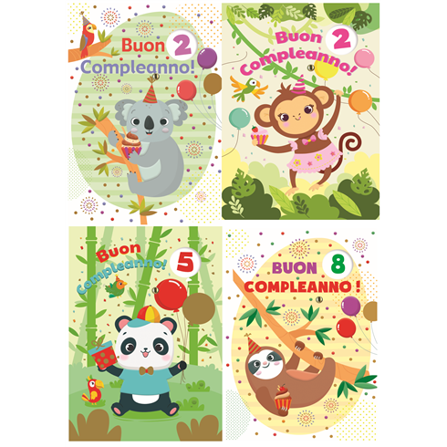 Biglietti Cecami 25 Compleanno Bimbi c/rotella 1-9 Anni FA00199BC/12 12 pz.
