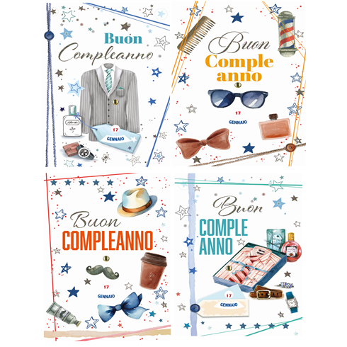 Biglietti Cecami 25 Compleanno "I Migliori Anni" c/rotella 10-80 Anni FA00212BC/12 12 pz.