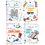 Biglietti Cecami 25 Compleanno doppia rotella Boy FA00212BC/12 12 pz.