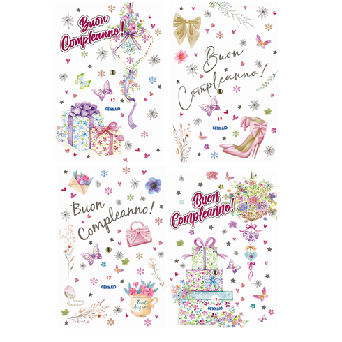 Biglietti Cecami 25 Compleanno doppia rotella Girl FA00213BC/12 12 pz.