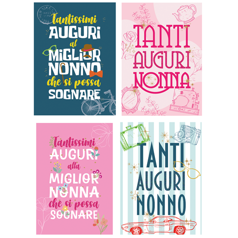 Biglietti Cecami 25 Auguri Nonni FA00220AN/12 12 pz.