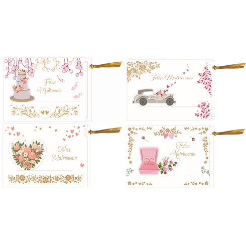 Biglietti Cecami 25 Matrimonio / Nozze Tirette FE10207PS/12 12 pz.