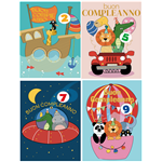 Biglietti Cecami 25 Compleanno Bimbi c/rotella 1-9 Anni FA00196BC/12 12 pz.