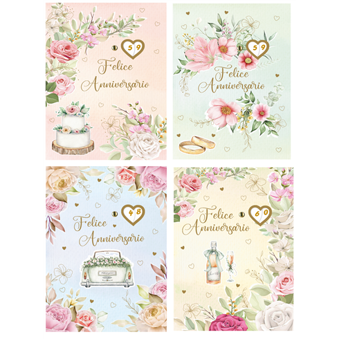 Biglietti Cecami 25 Anniversario c/rotella 1-99 FE10191FA/12 12 pz.