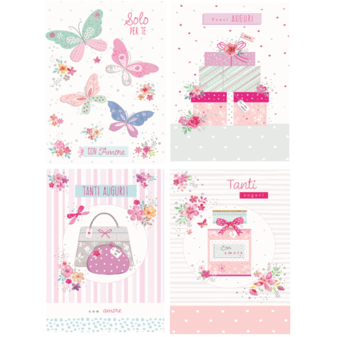 Biglietti Cecami 25 Tanti Auguri Amore FA00168AG/12 12 pz.