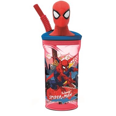 Stor Bicchiere 3D e cannuccia 360 ml. Spiderman  83566