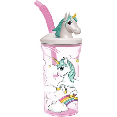 Stor Bicchiere 3D e cannuccia 360 ml. Unicorn  09730