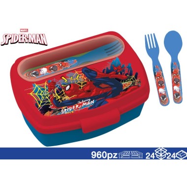Stor Porta Merenda e posate Spiderman  83509