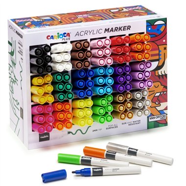 Carioca Plus Marker Acrilici Expo con 18 colori 108 pz.