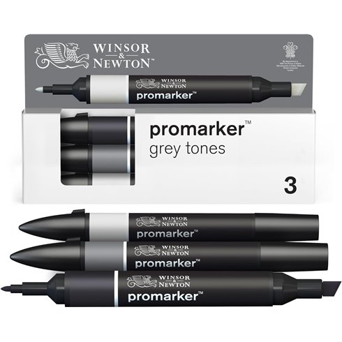 W&N Promarker Set  3 Grey Tones 0290185