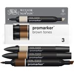 W&N Promarker Set  3 Brown Tones 0290184