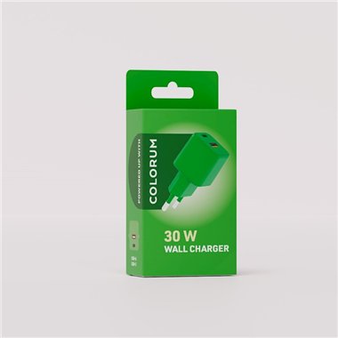 TF Caricatore Colorum USB-A USB-C 30W Verde