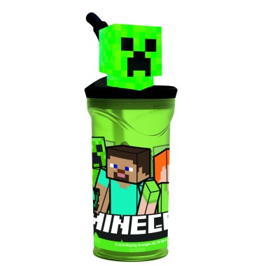 Stor Bicchiere 3D e cannuccia 360 ml. Minecraft 40466