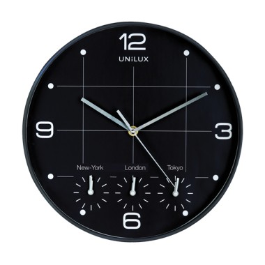 Orologio Unilux On Time Diam.30 cm. Quarzo Nero