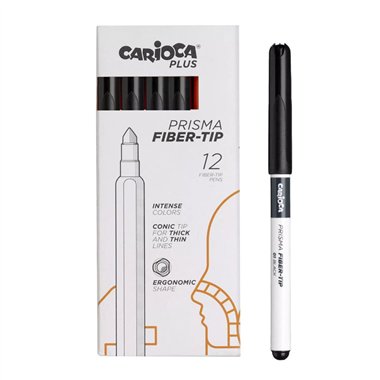 Carioca Plus Pennarelli Prisma 12 pz. 01 Black