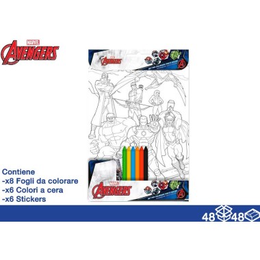 Album da Colorare 20x29 Avengers + pastelli a cera