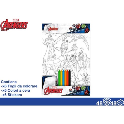 Album da Colorare 20x29 Avengers + pastelli a cera