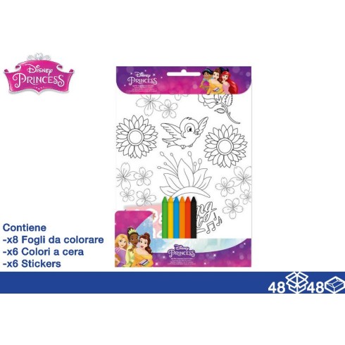 Album da Colorare 20x29 Principesse + pastelli a cera