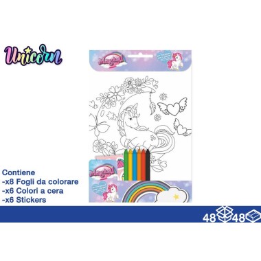 Album da Colorare 20x29 Unicorn + pastelli a cera
