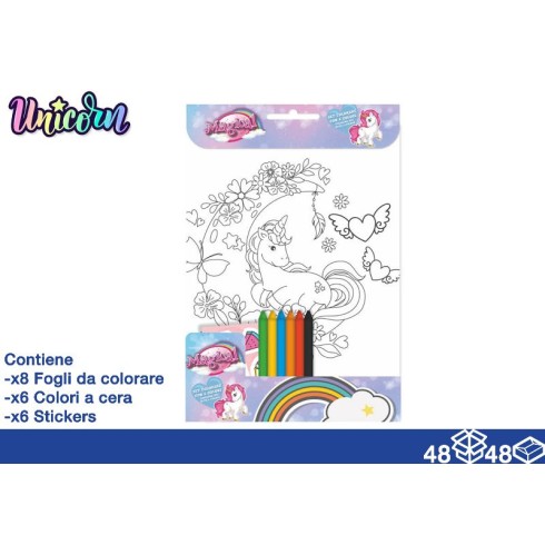 Album da Colorare 20x29 Unicorn + pastelli a cera