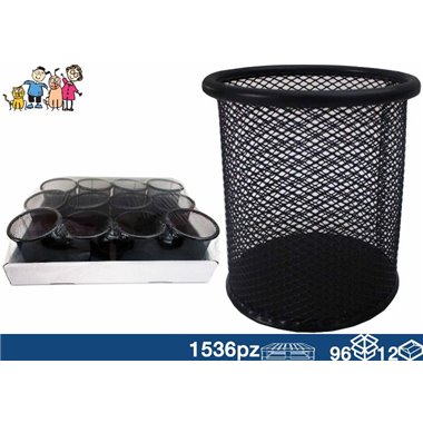 Bicchieri Porta Penne Metal cm. 10 Nero