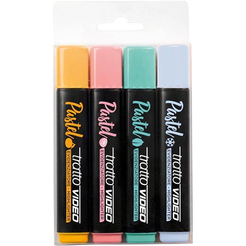 Evidenziatori Tratto Video Pastel  4 Colori 03 07 05 16