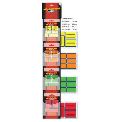 Etichette per Quaderni a  5 Fluo 83x53 Cravatta da 40 pz.