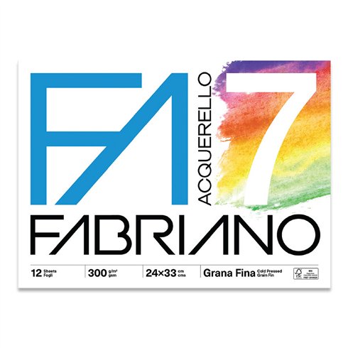 Blocchi Disegno Fabriano F7 24x33 12 ff  Grana Fine Acquarel