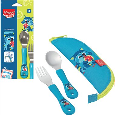 Maped Picnik Astuccio + 2 Posate Raccoon 875001