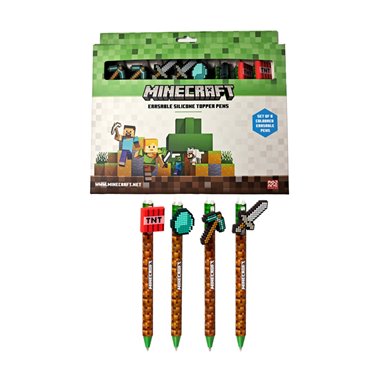 PK 25 Penna Cancellabile Minecraft 8 pz. con copripenna PEN330