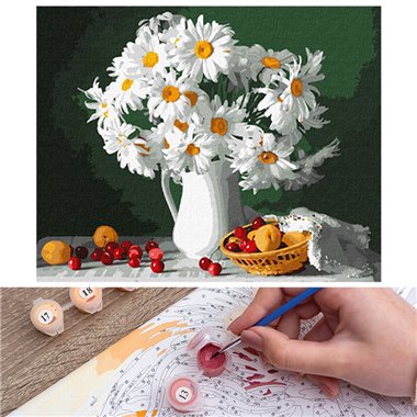 Painting numbers 40x50 Chamomile beauty KHO5660