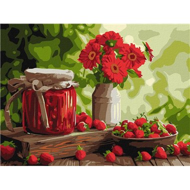 Painting by Numbers 30х40 KHO5691 Strawberry jam