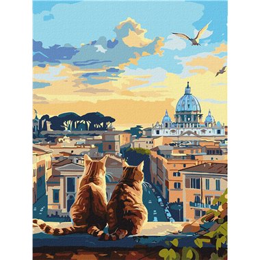Painting by Numbers 30х40 KHO6606 The cats in Rome